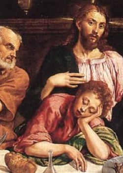 Jesus meditating with beloved disciple